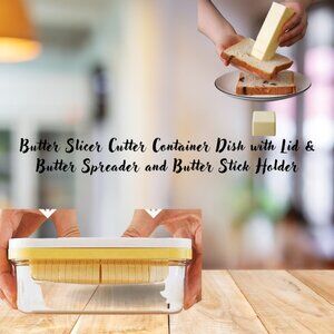 Butter Spreader and Butter Stick Holder & Butter Slicer Cutter Container Dish